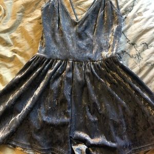 Velvet baby blue romper